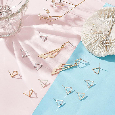20Pcs 2 Colors Brass Stud Earring Findings KK-BC0008-33-1