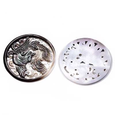 Natural Black Lip Shell Cabochons SHEL-N026-119A-1
