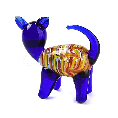 3D Dog Handmade Lampwork Display Decoration DJEW-C012-11-1