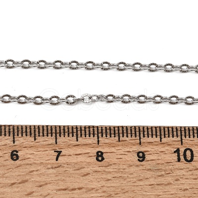 12Pcs 2.4MM 304 Stainless Steel Textured Cable Chain Necklaces for Men Women NJEW-H093-18P-02-1