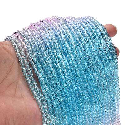 Transparent Painted Glass Beads Strands DGLA-A034-T3mm-A22-1