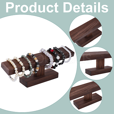 T Bar Wooden Watch Organizer Display Stands ODIS-WH0099-209B-1
