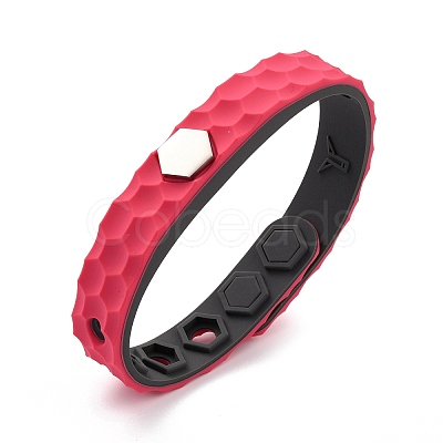 Flat Silicone Cord Bracelets LS-BJEW-F421-01G-1