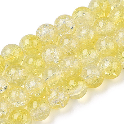 Transparent Crackle Baking Paint Glass Beads Strands DGLA-T003-01A-15-1