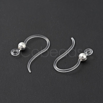Transparent Resin Earring Hooks RESI-G050-01S-1