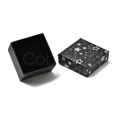 Star Print Paperboard Jewelry Gift Boxes CON-K016-01A-1