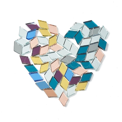 Rhombus Mosaic Tiles Glass Cabochons DIY-P045-12-1
