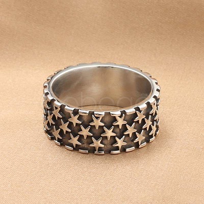 Punk Style 304 Stainless Steel Finger Rings for Men FS-WG83721-03-1