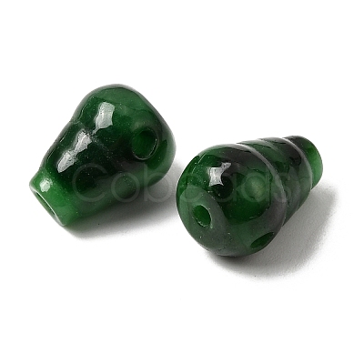 Natural Myanmar Jade Dyed 3 Hole Guru Beads G-C283-02-1