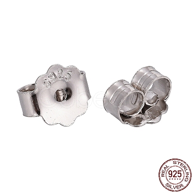 Rhodium Plated 925 Sterling Silver Friction Ear Nuts STER-L063-09P-1