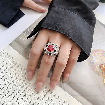 Brass Micro Pave Cubic Zirconia Finger Rings for Women FS-WGAB9AD-01-1