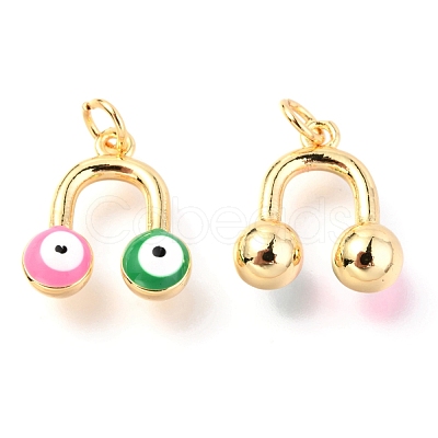 Brass Enamel Pendants KK-Y001-01B-G-1
