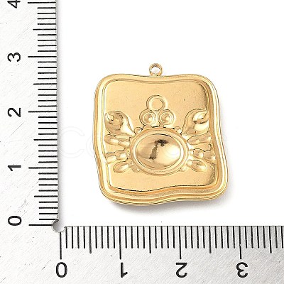 304 Stainless Steel Epoxy Resin with Natural Shell and Sequins Inside Pendants STAS-L026-17G-C04-1
