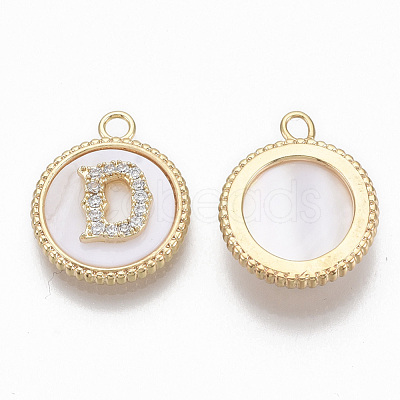 Brass Micro Pave Cubic Zirconia Pendants KK-T062-04D-NF-1