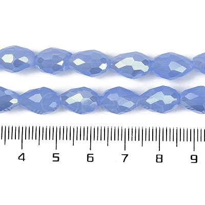 Opaque Solid Color Electroplate Glass Beads Strands LS-EGLA-N013-J10mm-B06-1