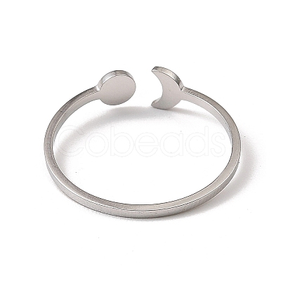 Non-Tarnish 304 Stainless Steel Open Cuff Rings RJEW-Q808-01A-P-1