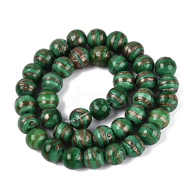 Handmade Gold Sand Lampwork Beads Strands LAMP-Q041-10B-1