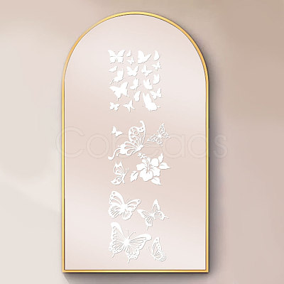 Waterproof Reflective Plastic Mirror Stickers DIY-WH0668-006-1