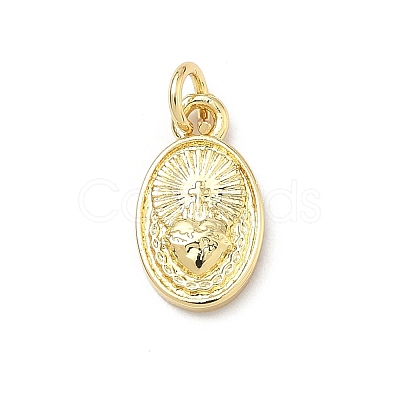 Religion Brass Pendants KK-P345-53G-04-1