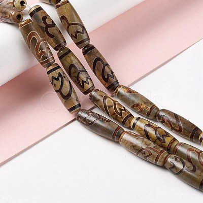 Tibetan Style dZi Beads Strands G-A024-01C-1