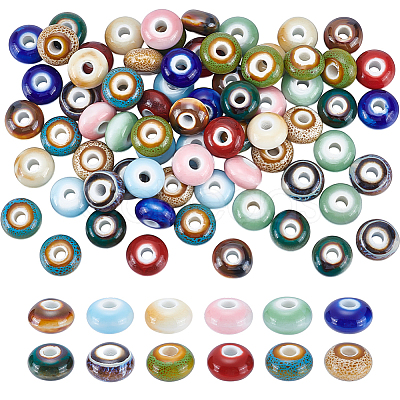 72Pcs 12 Colors Handmade Porcelain Beads PORC-UN0001-02-1