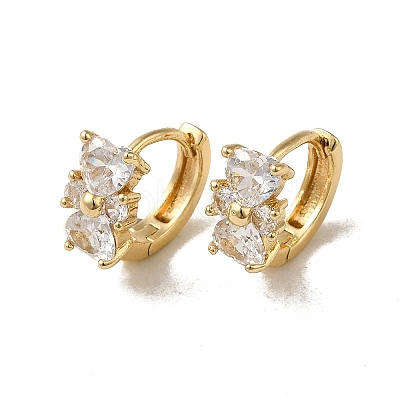 KC Gold Plated Brass Micro Pave Cubic Zirconia Hoop Earring EJEW-L271-11KCG-06-1