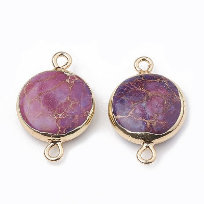 Electroplate Natural Regalite/Imperial Jasper/Sea Sediment Jasper Links connectors X-G-S329-020D-1