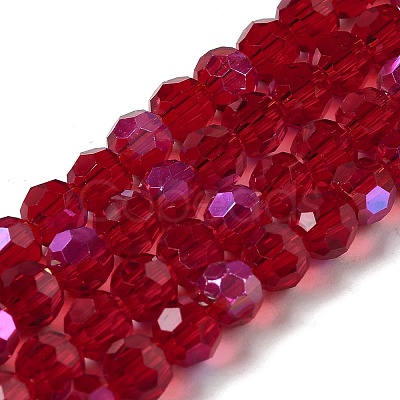 Electroplate Transparent Glass Beads Strands X-EGLA-A035-T6mm-L07-1