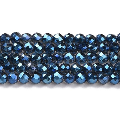 Electroplate Transparent Glass Beads Strands LS-GLAA-H021-01B-FR05-1