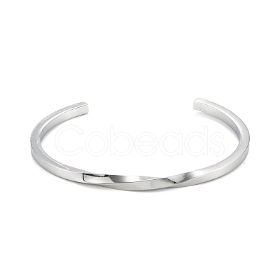 Non-Tarnish 304 Stainless Steel Cuff Bangles BJEW-K222-02P-1