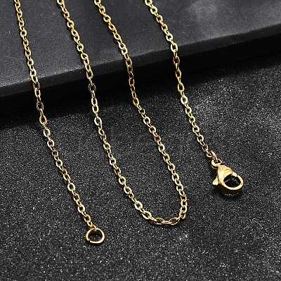 Ion Plating(IP) 304 Stainless Steel Cable Chain Necklaces NJEW-E026-04G-B-1