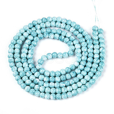 Baking Paint Glass Beads Strands DGLA-N016-4mm-08-1
