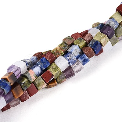 Natural & Synthetic Mixed Gemstone Beads Strands G-T143-34-1