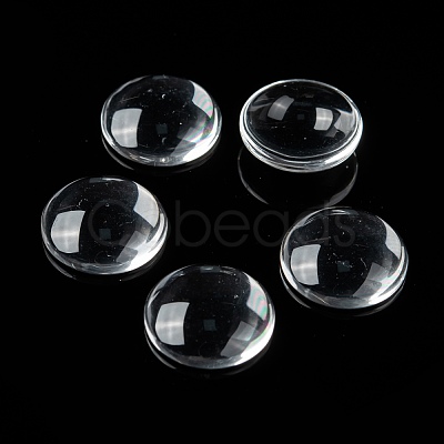 Transparent Glass Cabochons GGLA-R026-18mm-1