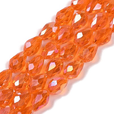Transparent Electroplate Glass Beads Strands X-EGLA-N013-T10mm-B09-1