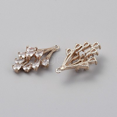 Brass Micro Pave Cubic Zirconia Pendants KK-WH0088-29-1