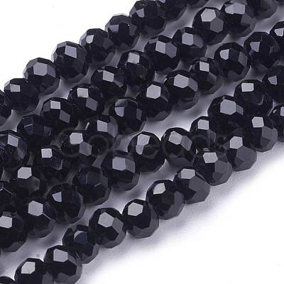 Faceted(32 Facets) Round Glass Beads Strands X-EGLA-J042-4mm-08-1