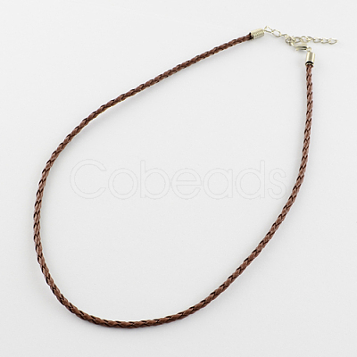 Trendy Braided Imitation Leather Necklace Making NJEW-S105-016-1