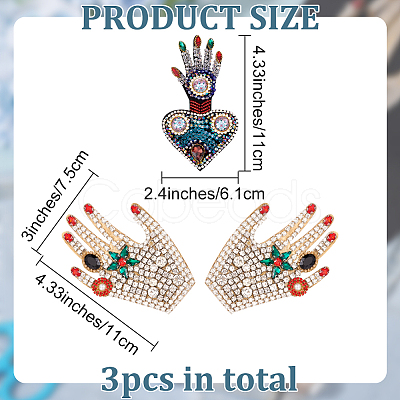 Hand Shape Non-woven Felt Fabric Clothing Patches PATC-BC0001-08-1