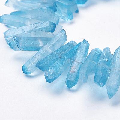 Natural Quartz Crystal Points Beads Strands G-K181-B06-1