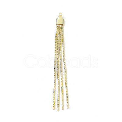 Brass Round Snake Chains Tassel Big Pendants KK-P227-07G-1