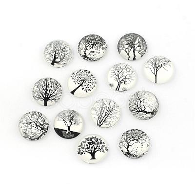 Glass Cabochons GGLA-Q041-25mm-DM-1