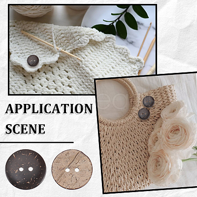 120Pcs Coconut Buttons COCO-CY0001-02-1