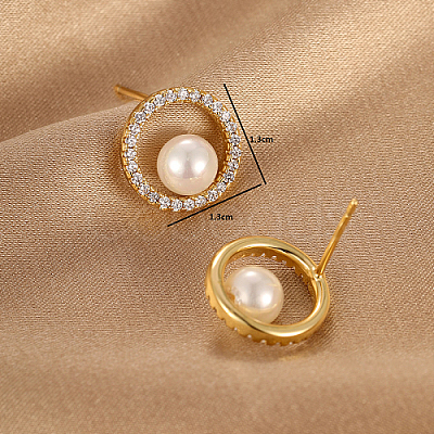 Cubic Zirconia Ring Stud Earrings BR6560-1