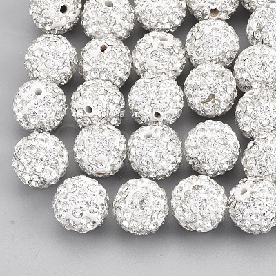 Handmade Polymer Clay Rhinestone Beads RB-S250-12mm-A14-1