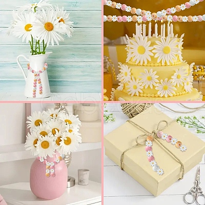 Flower & Round Natural Wooden Beads WOOD-YW001-76-1