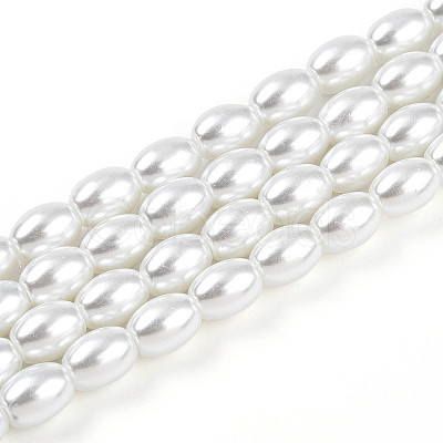 Baking Paint Pearlized Glass Pearl Bead Strands X-HY-T002-01A-01-1
