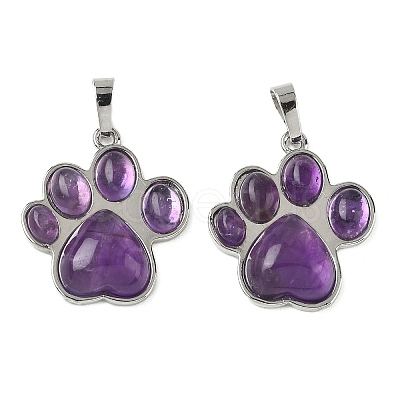 Natural Amethyst Pendants G-B194-02P-06-1