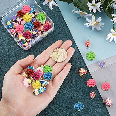 SUNNYCLUE 60Pcs 3 Style Handmade Polymer Clay Links Connectors FIND-SC0001-85-1