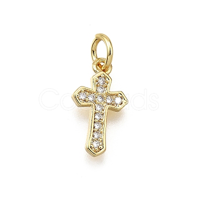 Brass Micro Pave Cubic Zirconia Pendants KK-Z100-39G-04-1